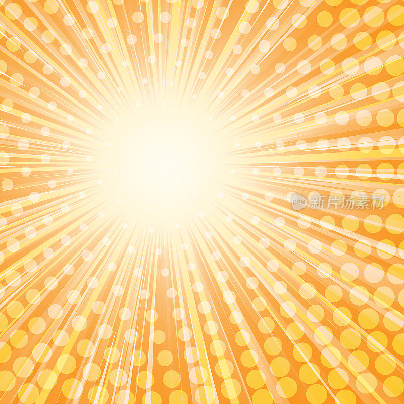 Abstract sunburst with halftone effect